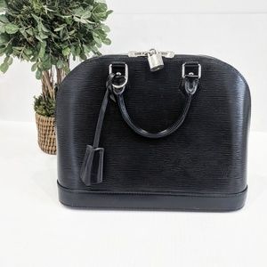 Louis Vuitton Black Epi Leather Alma Satchel